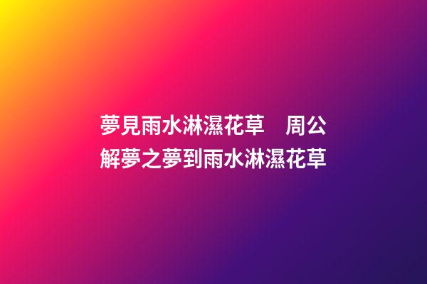 夢見雨水淋濕花草　周公解夢之夢到雨水淋濕花草